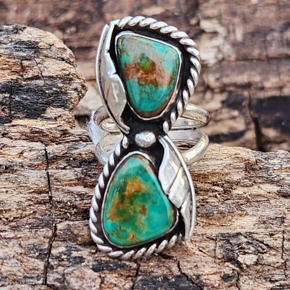 Vintage Navajo Mother Earth natural Royston Turquoise Ring SZ 5